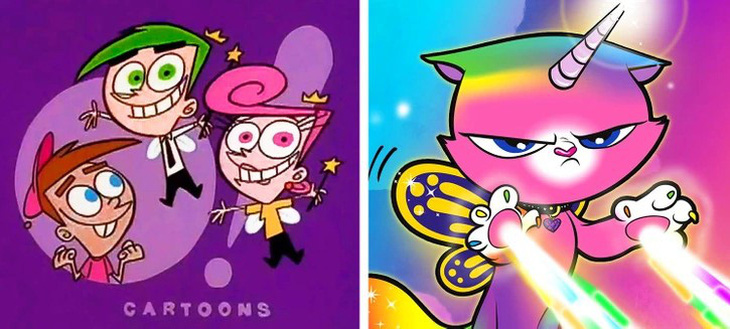 The Fairly OddParents và Rainbow Butterfly Unicorn Kitty. 