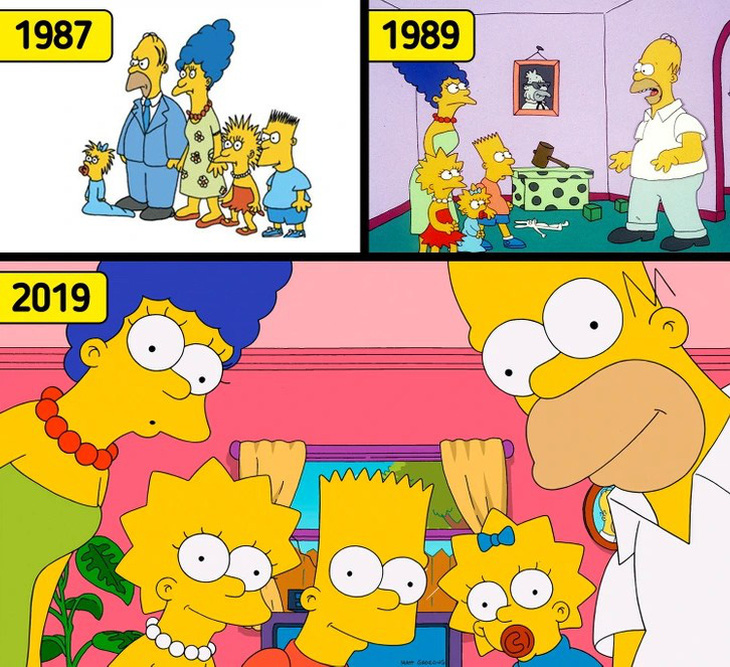 &quot;Gia đình màu Vàng&quot; The Simpsons thay đổi theo thời gian. 