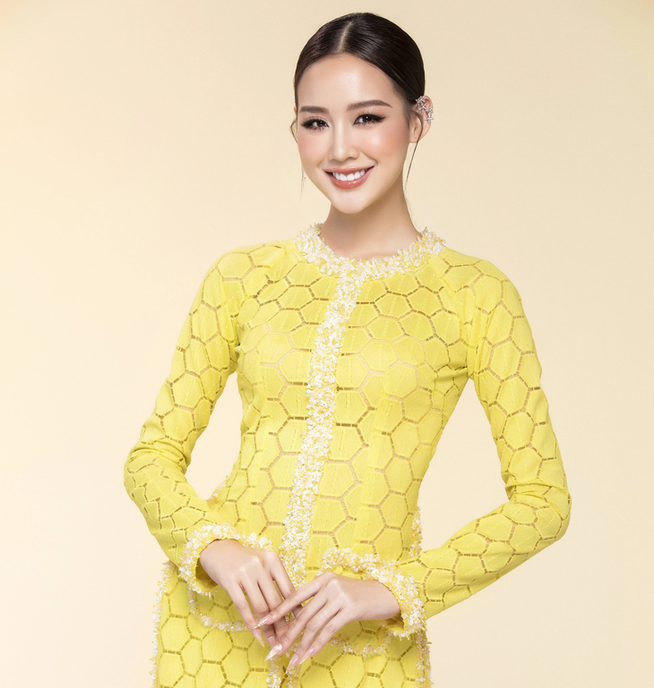 Hoa hậu Bảo Ngọc mặc áo bà ba - Ảnh: BTC