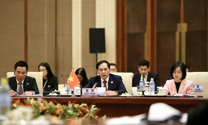 Bộ trưởng Ngoại giao Bùi Thanh Sơn phát biểu tại hội nghị - Ảnh: Bộ Ngoại giao cung cấp