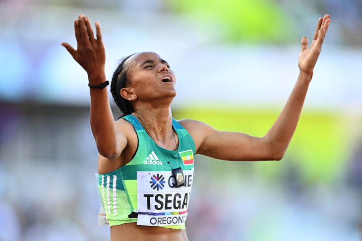 Nữ vận động viên Gudaf Tsegay - đương kim vô địch thế giới nội dung 10.000m là vận động viên xuất xứ từ Tigray - Ảnh: Getty