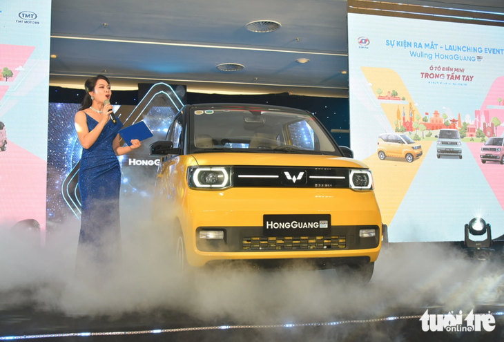 TMT Motors giới thiệu tại thị trường Việt Nam mẫu xe điện cỡ nhỏ Wuling HongGuang MiniEV giá từ 239 triệu đồng - Ảnh: QUỐC MINH