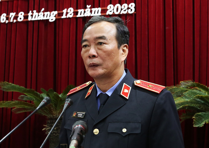 Ông Lại Hợp Mạnh - viện trưởng Viện Kiểm sát nhân dân tỉnh Thái Bình - thông tin thêm liên quan việc khởi tố, bắt giam ông Lưu Bình Nhưỡng - Ảnh: TRỊNH CƯỜNG
