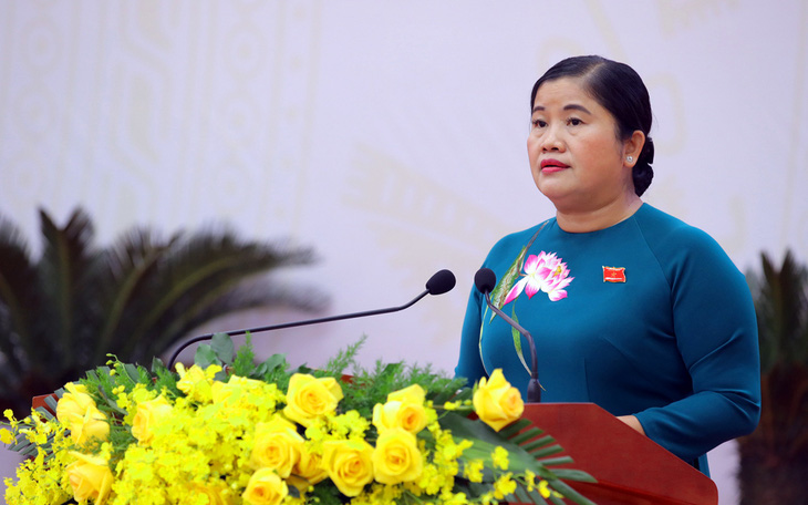 Chủ tịch UBND tỉnh Bình Phước Trần Tuệ Hiền đứng thứ hai danh sách với 51/56 phiếu tín nhiệm cao - Ảnh: AN BÌNH