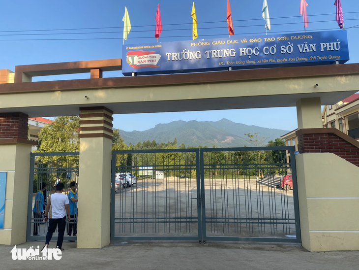 Trường THCS Văn Phú, huyện Sơn Dương, Tuyên Quang, nơi xảy ra sự việc - Ảnh: NGUYÊN BẢO
