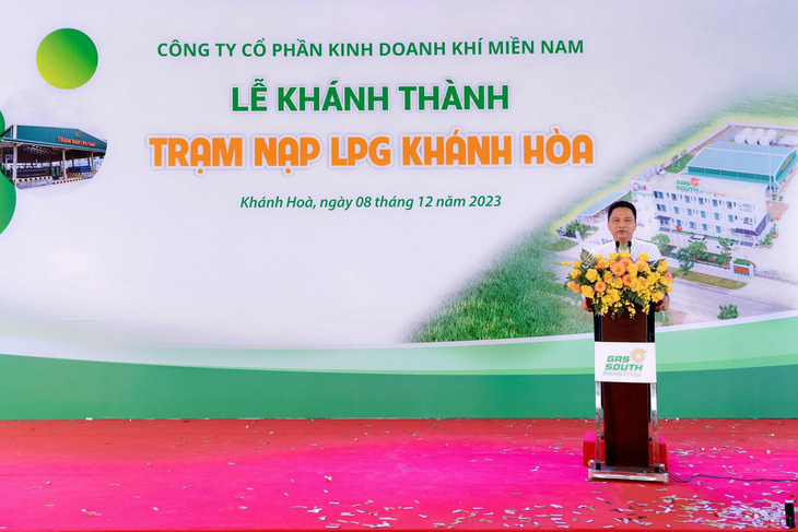 Ông Nguyễn Ngọc Luận - Tổng Giám đốc Công ty cổ phần Kinh doanh Khí miền Nam (Gas South) phát biểu tại lễ khánh thành