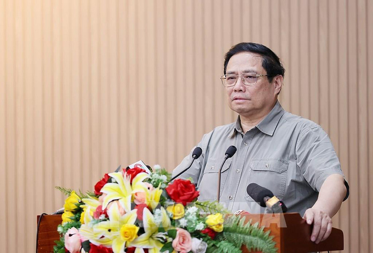 Thủ tướng Phạm Minh Chính kết luận buổi làm việc với Ban Thường vụ Tỉnh ủy Cà Mau - Ảnh: TTXVN