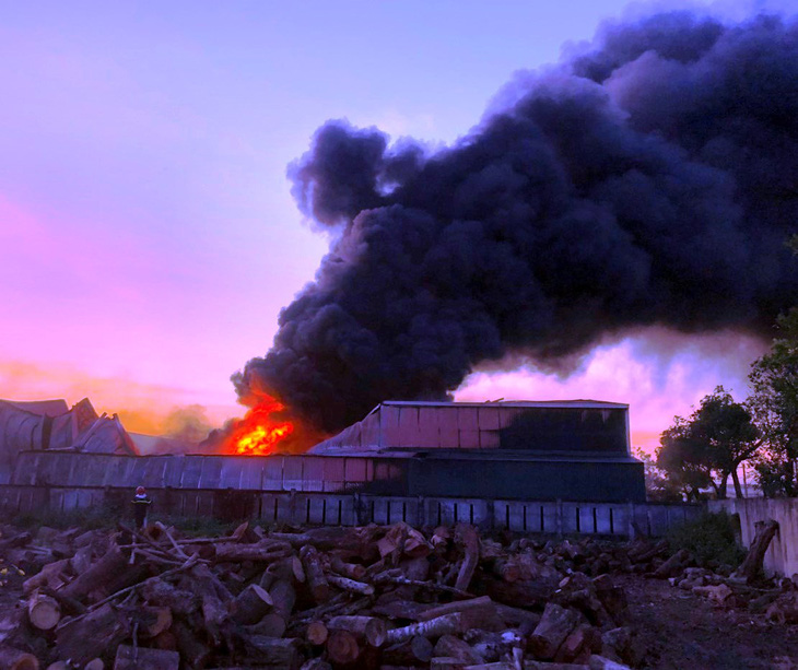 Công ty bao bì cháy lớn, đe dọa khu công nghiệp ở Quảng Ngãi - Ảnh 2.