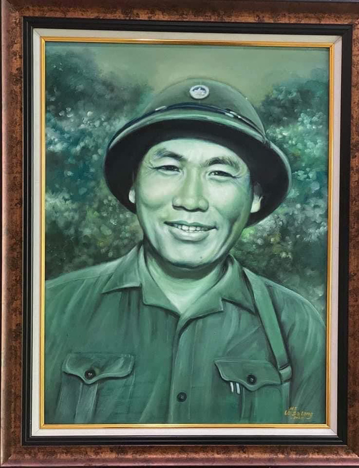 Đại tá, chính ủy Bùi Văn Tùng năm 1975 - Tranh sơn dầu của họa sĩ Lê Sa Long