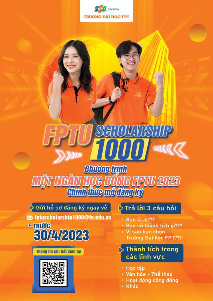 Đại học FPT mở đăng ký chương trình 1.000 học bổng FPTU 2023 - Ảnh 1.
