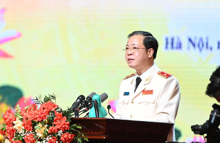 Thiếu tướng Trần Hải Quân – Tư lệnh Bộ Tư lệnh Cảnh vệ phát biểu tại buổi lễ - Ảnh: DANH TRỌNG