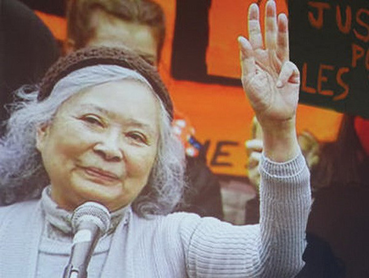 Bà Trần Tố Nga trong một sự kiện ủng hộ nạn nhân chất độc da cam tại Paris, Pháp hồi tháng 1-2021 - Ảnh: AP
