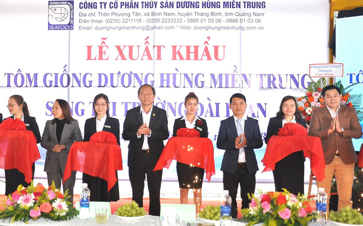 Một doanh nghiệp Quảng Nam xuất khẩu tôm giống với 2 triệu con sang Đài Loan