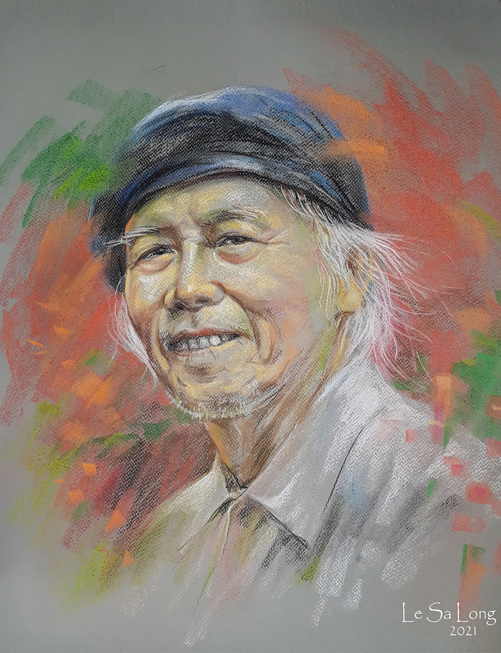 Chân dung nhà thơ, nhà văn Việt Nam qua tranh họa sĩ Lê Sa Long - Ảnh 4.