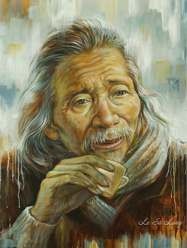 Chân dung nhà thơ, nhà văn Việt Nam qua tranh họa sĩ Lê Sa Long - Ảnh 3.