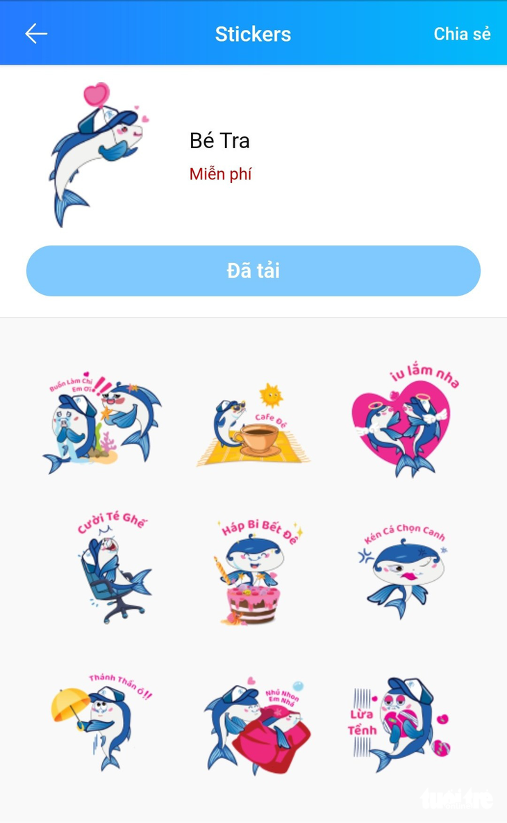 Bộ sticker Bé Tra chạy miễn phí trên Zalo - Ảnh 1.