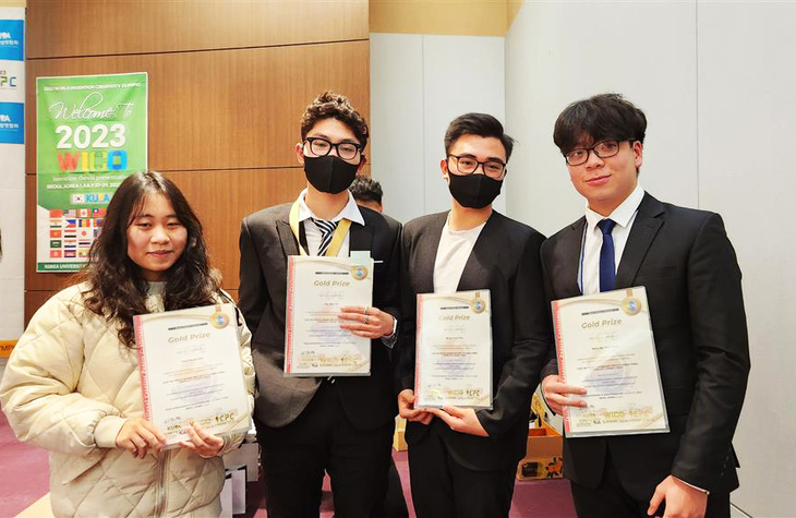 4 học sinh Nam Định đoạt huy chương vàng Olympic phát minh và sáng tạo thế giới - Ảnh 1.