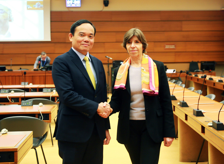 Phó thủ tướng Trần Lưu Quang gặp Ngoại trưởng Pháp Catherine Colonna - Ảnh: Bộ Ngoại giao cung cấp
