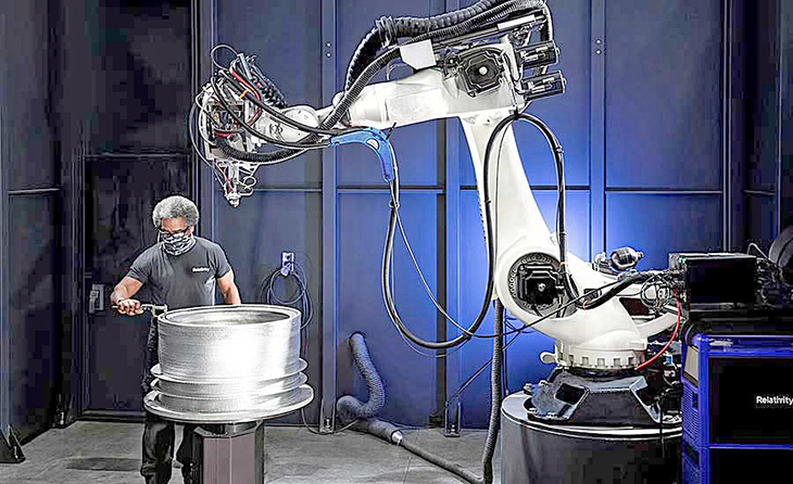 Một bộ phận của tên lửa được làm với máy in 3D tại nhà máy của công ty ở Long Beach, California - Ảnh: Relativity Space