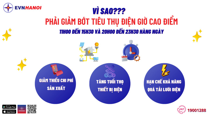 EVNHANOI khuyến cáo sử dụng điện tiết kiệm, nhất là trong khung giờ cao điểm