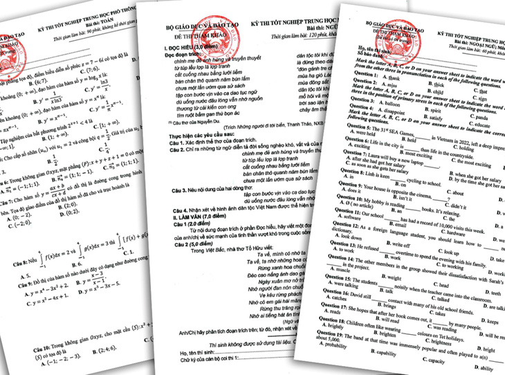 Đề thi tham khảo kỳ thi tốt nghiệp THPT năm 2023. Bạn đọc có thểxem tại tuoitre.vn