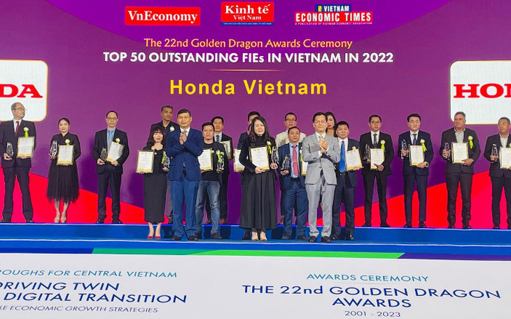 Honda Việt Nam tiếp tục nhận giải thưởng Rồng Vàng trong năm 2023