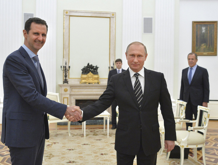 Ông Putin và ông Assad ở Điện Kremlin. Ảnh: Reuters