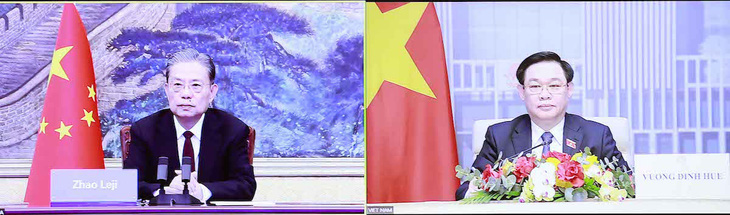 Chủ tịch Quốc hội Vương Đình Huệ hội đàm với Chủ tịch Quốc hội Trung Quốc Triệu Lạc Tế - Ảnh 1.