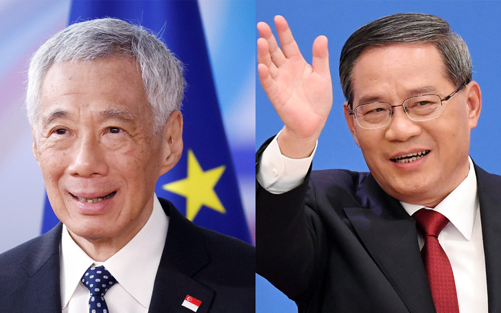 Thủ tướng Singapore Lý Hiển Long (trái) dự kiến gặp tân Thủ tướng Trung Quốc Lý Cường và các quan chức cấp cao khác trong chuyến thăm - Ảnh: AFP