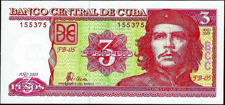 Tờ 3 pesos của Cuba phát hành năm 2005. Ảnh: NGUYỄN VĂN ĐẠO