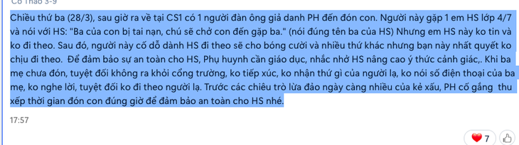 Vụ người lạ tới cổng trường dụ dỗ học sinh lên xe: Học sinh tự nghĩ ra để được đón sớm - Ảnh 3.