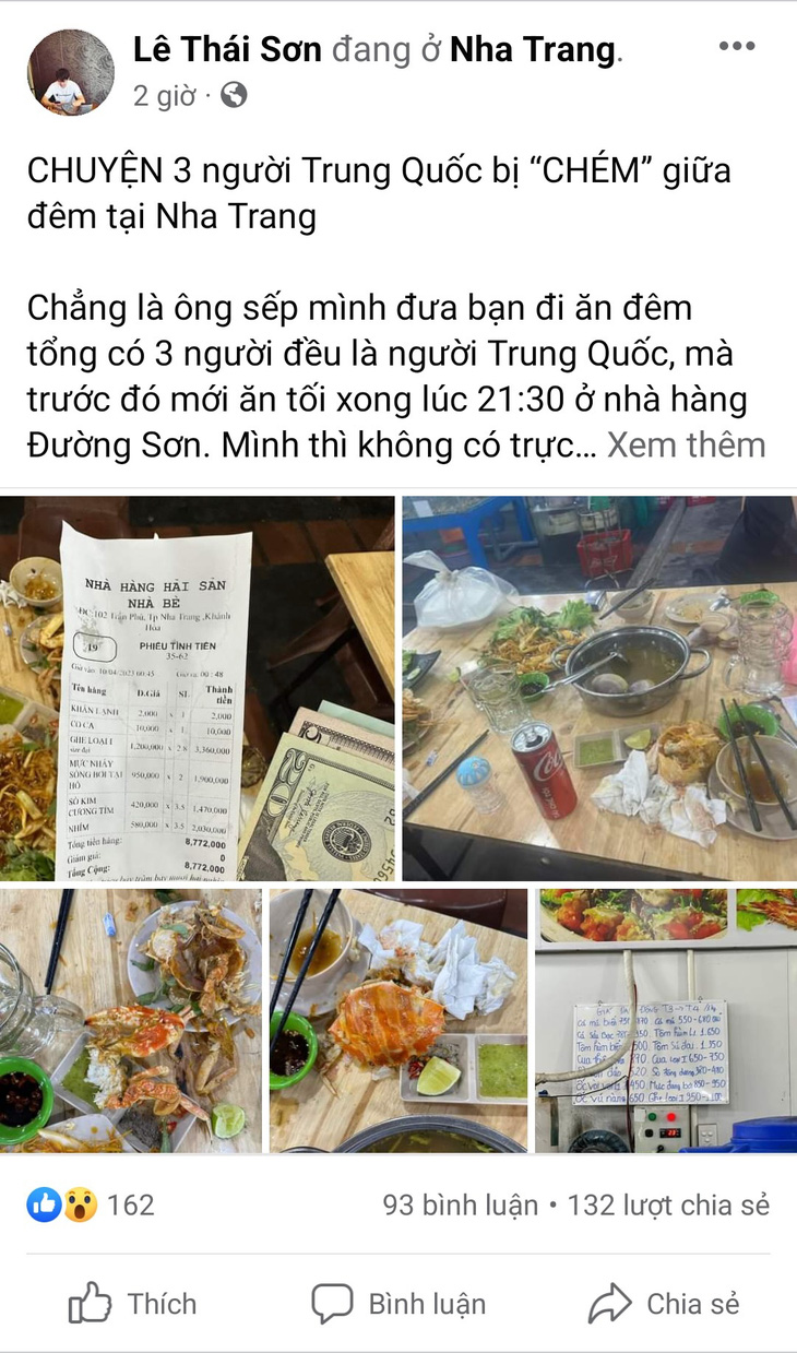 Lãnh đạo Nha Trang yêu cầu làm rõ vụ nhà hàng bị tố chặt chém khách nước ngoài - Ảnh 2.