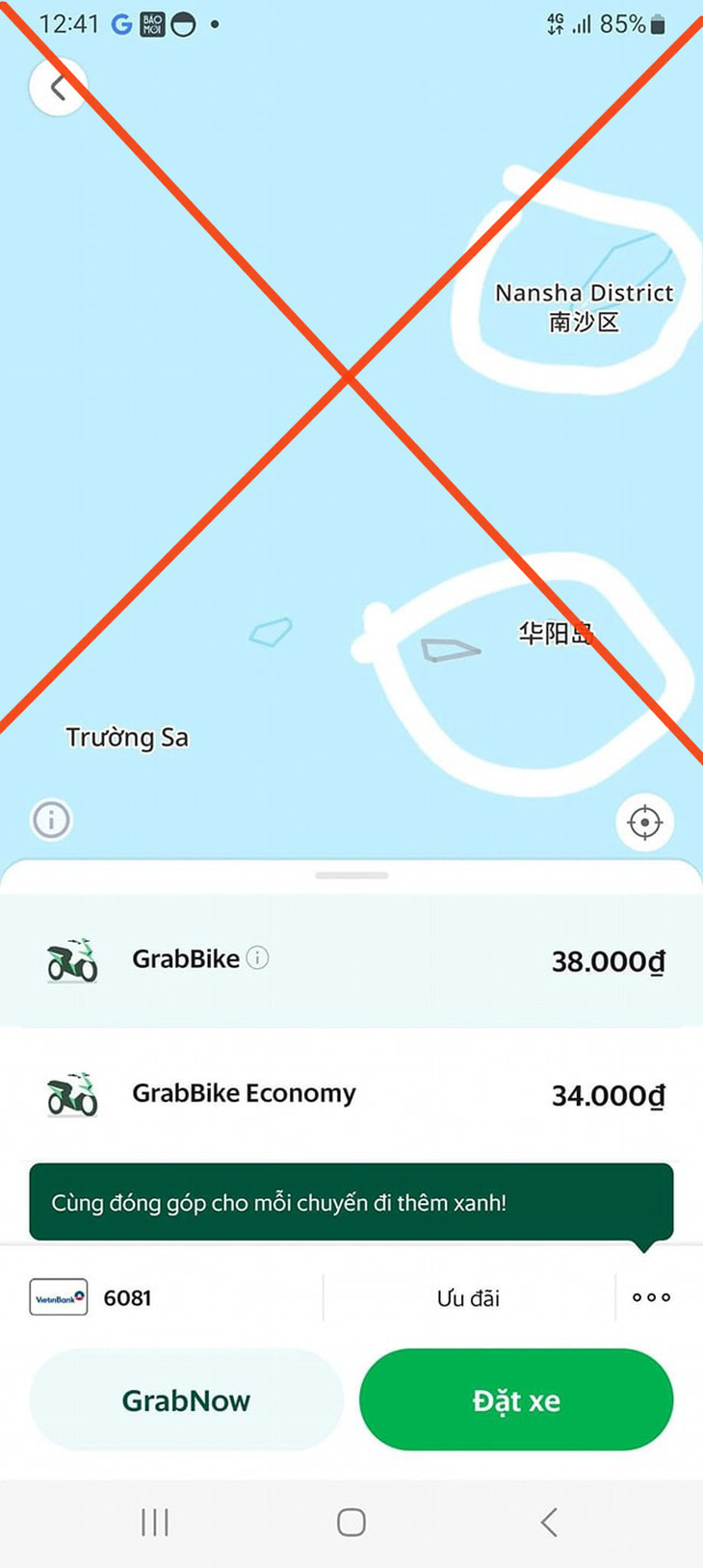 Cơ quan chức năng vào cuộc vụ Grab thông tin sai chủ quyền Biển Đông - Ảnh 1.