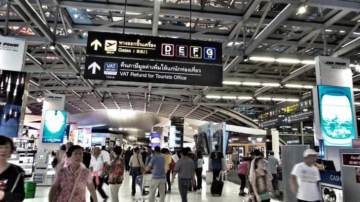 Hành khách tại sân bay Suvarnabhumi ở Bangkok, Thái Lan.Ảnh: thailand-business-news.com