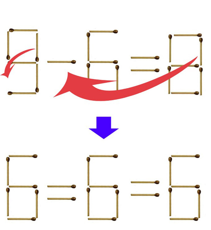 Di chuyển 2 que diêm để phép tính 9-6=8 thành đúng - Ảnh 3.