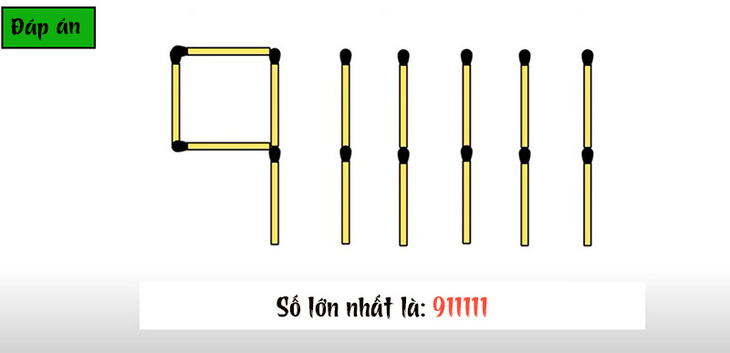 Di chuyển 2 que diêm để được số lớn nhất từ số 9441 - Ảnh 3.