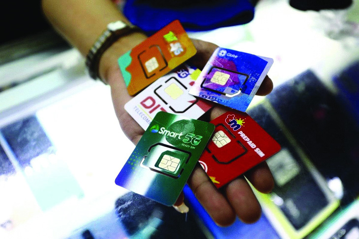 Các loại SIM được bán ở Philippines.  Ảnh: The Manila Times