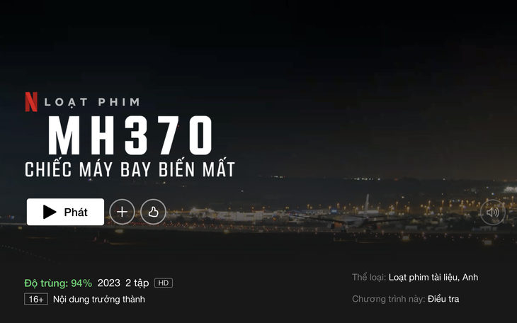 Netflix gỡ tập phim sai sự thật về Việt Nam trong phim 'MH370: Chiếc máy bay biến mất'
