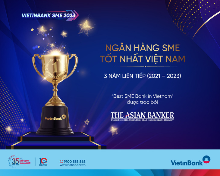 VietinBank liên tiếp nhận giải thưởng Ngân hàng SME tốt nhất Việt Nam - Ảnh: VTB