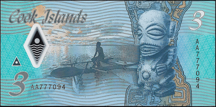 Tờ 3 đô la do đảo quốc Cook Islands vừa phát hành năm 2021