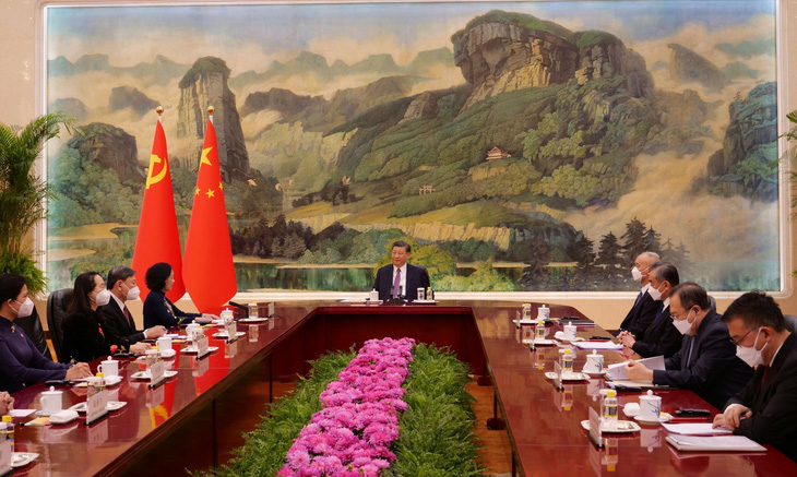 Thường trực Ban Bí thư Trương Thị Mai gặp Tổng bí thư Trung Quốc Tập Cận Bình - Ảnh 1.