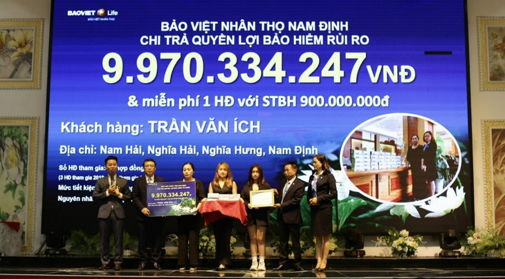 Bảo Việt Nhân thọ chi trả quyền lợi bảo hiểm rủi ro gần 10 tỷ đồng cho gia đình Khách hàng tại Nam Định
