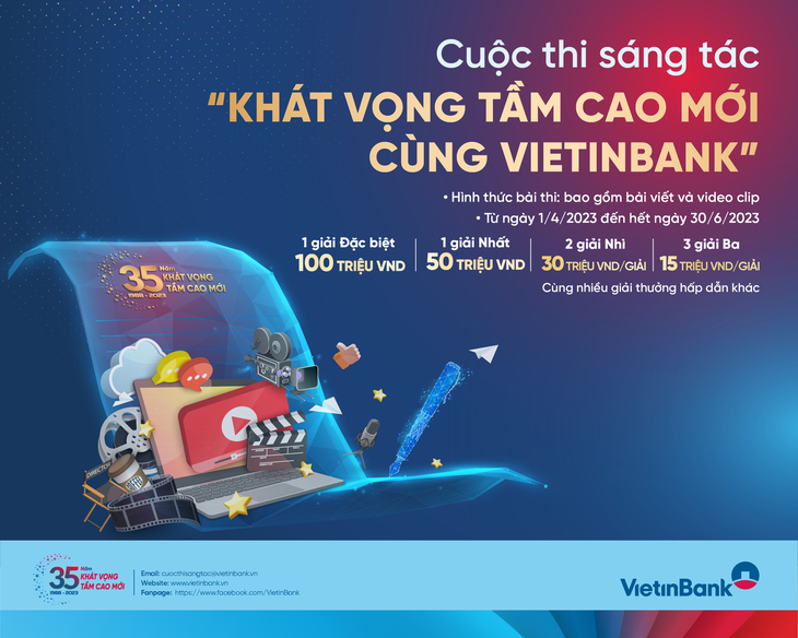 VietinBank phát động cuộc thi sáng tác 'Khát vọng tầm cao mới cùng VietinBank' nhân 35 năm ngày thành lập - Ảnh: VTB