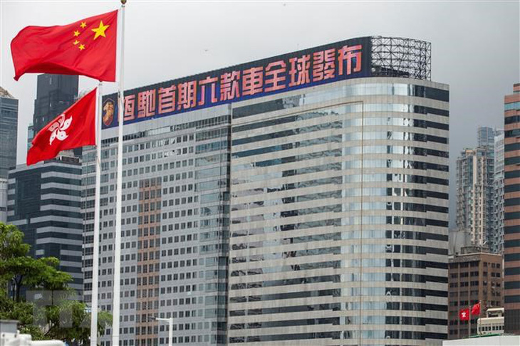Trụ sở tập đoàn Evergrande tại Hong Kong, Trung Quốc - Ảnh: AFP