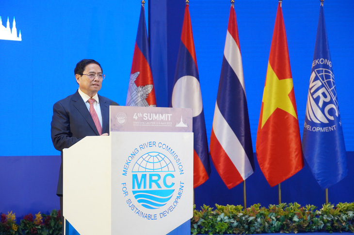 Thủ tướng nhấn mạnh: Dòng sông Mekong quanh co, uốn khúc, song thái độ của chúng ta đối với dòng sông sẽ luôn rõ ràng, minh bạch - Ảnh: NGỌC AN