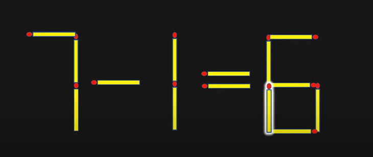 Di chuyển 2 que diêm để 7+1=6 thành phép tính đúng - Ảnh 6.