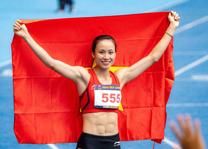 Mỹ Tiên giành HCV 100m rào nữ - Ảnh: NAM TRẦN