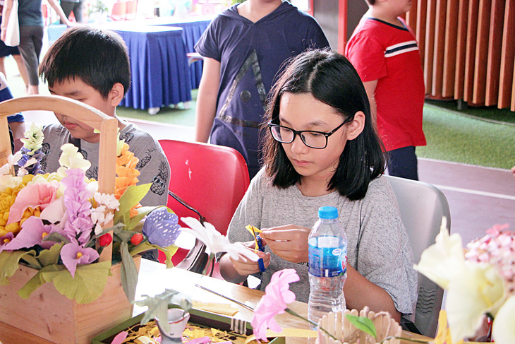 Học sinh đến trải nghiệm tại một trường quốc tế ở huyện Bình Chánh, TP.HCM - Ảnh: TRỌNG NHÂN