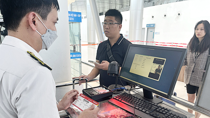 Sân bay Cát Bi (Hải Phòng) đang thí điểm nhận diện khuôn mặt tại khu vực kiểm tra an ninh - Ảnh: ACV