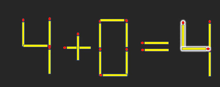 Di chuyển 2 que diêm để phép tính 9+0=1 thành đúng - Ảnh 3.